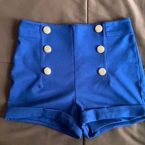 Royal Blue High-Waisted Shorts